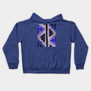 blue abstract rug pattern, abstract art, antique rug pattern, minimal art, modern art, carpet pattern, For custom orders please DM me.around Kids Hoodie